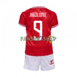 Dänemark fußball trikot Euro 2024 Hojlund 9 Kinder Heim Kurzarm