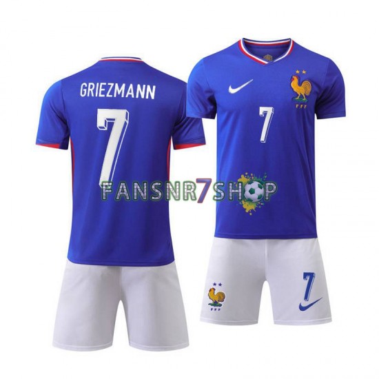 Frankreich fußball trikot Euro 2024 Antoine Griezmann 7 Kinder Heim Kurzarm