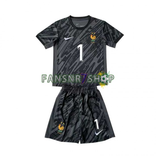 Frankreich fußball trikot Euro 2024 Hugo Lloris 1 Torhüter Kinder Auswärts Kurzarm