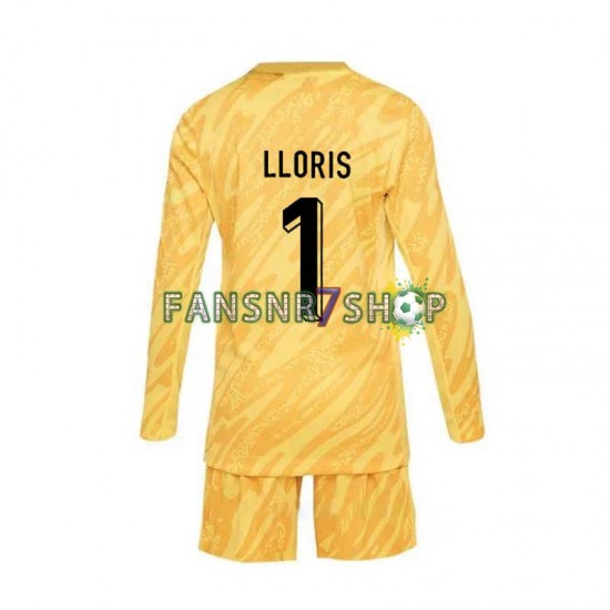 Frankreich fußball trikot Euro 2024 Hugo Lloris 1 Torhüter Kinder Heim Langarm