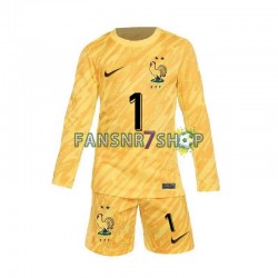 Frankreich fußball trikot Euro 2024 Hugo Lloris 1 Torhüter Kinder Heim Langarm