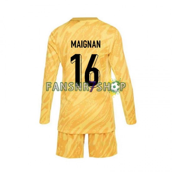 Frankreich fußball trikot Euro 2024 Mike Maignan 16 Torhüter Kinder Heim Langarm