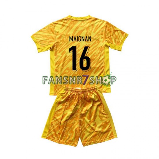 Frankreich fußball trikot Euro 2024 Mike Maignan 16 Torhüter Kinder Heim Kurzarm