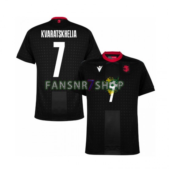 fußball trikot Euro 2024 Georgia Kvaratskhelia 7 Herren Auswärts Kurzarm