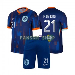 Niederlande fußball trikot Euro 2024 Frenkie de Jong 21 Kinder Auswärts Kurzarm