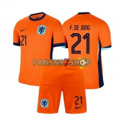 Niederlande fußball trikot Euro 2024 Frenkie de Jong 21 Kinder Heim Kurzarm