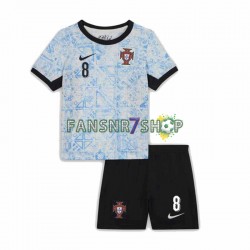 Portugal fußball trikot Euro 2024 Bruno Fernandes 8 Kinder Auswärts Kurzarm