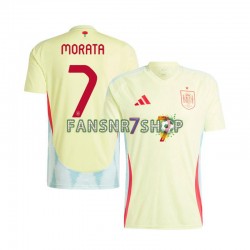 Spanien fußball trikot Euro 2024 Alvaro Morata 7 Herren Auswärts Kurzarm