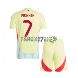 Spanien fußball trikot Euro 2024 Alvaro Morata 7 Kinder Auswärts Kurzarm
