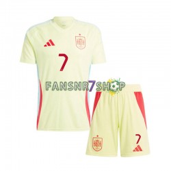 Spanien fußball trikot Euro 2024 Alvaro Morata 7 Kinder Auswärts Kurzarm