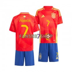 Spanien fußball trikot Euro 2024 Alvaro Morata 7 Kinder Heim Kurzarm