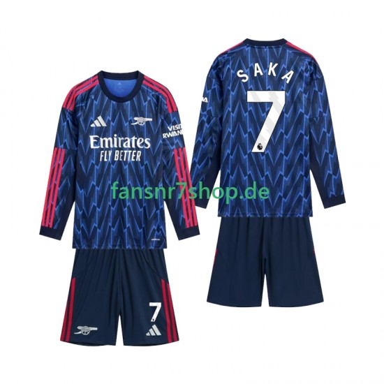 Arsenal fußball trikot Saka 7 Kinder Auswärts 2025-2026 Langarm