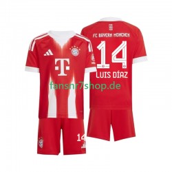 FC Bayern München fußball trikot Luis Diaz 14 Kinder Heim 2025-2026 Kurzarm