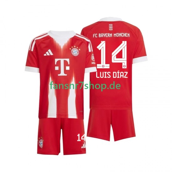 FC Bayern München fußball trikot Luis Diaz 14 Kinder Heim 2025-2026 Kurzarm FC Bayern München fußball trikot Luis Diaz 14 Kinder Heim 2025-2026 Kurzarm
