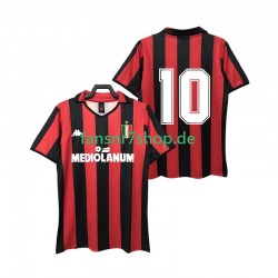AC Mailand fußball trikot 10 1988 1989 Herren Heim Retro Kurzarm