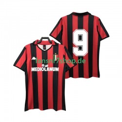 AC Mailand fußball trikot 9 1988 1989 Herren Heim Retro Kurzarm