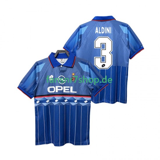 AC Mailand fußball trikot ALDINI 3 1995 1996 Herren Auswärts Retro Kurzarm
