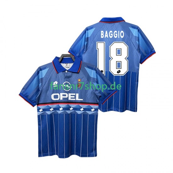 AC Mailand fußball trikot BAGGIO 18 1995 1996 Herren Auswärts Retro Kurzarm