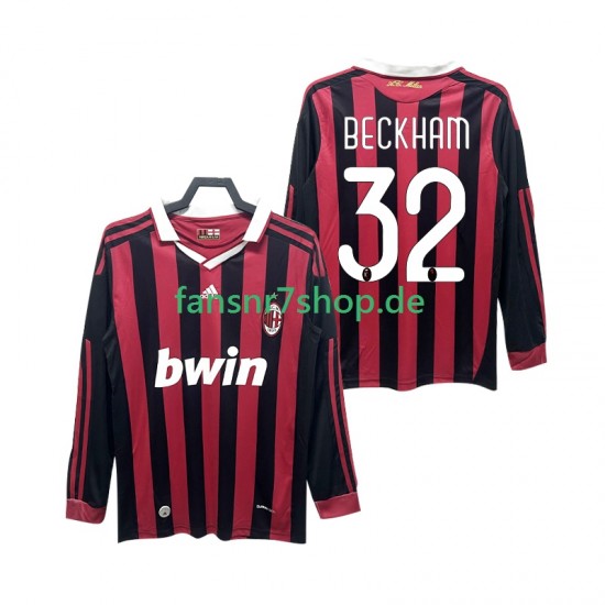 AC Mailand fußball trikot BECKHAM 32 2009 Herren Heim Retro 2010 Langarm