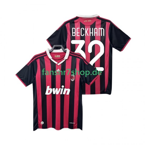 AC Mailand fußball trikot BECKHAM 32 2009 Herren Heim Retro 2010 Kurzarm