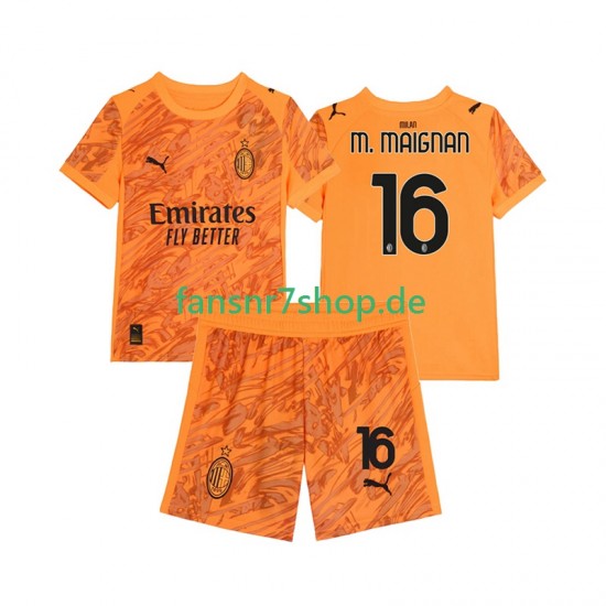 AC Mailand fußball trikot Mike Maignan 16 Torhüter Kinder Ausweich 2025-2026 Kurzarm