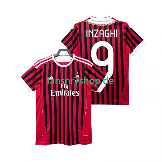 AC Mailand fußball trikot INZAGHI 9 2012 Herren Heim Retro 2011 Kurzarm