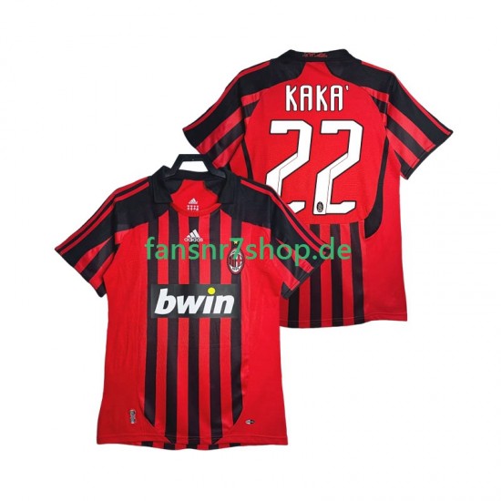 AC Mailand fußball trikot KAKA 22 2007 Herren Heim Retro 2008 Kurzarm