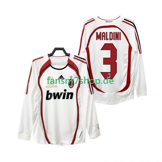 AC Mailand fußball trikot MALDINI 3 2007 Herren Auswärts Retro 2006 Langarm