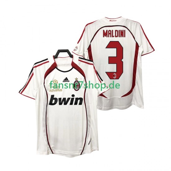 AC Mailand fußball trikot MALDINI 3 2007 Herren Auswärts Retro 2006 Kurzarm