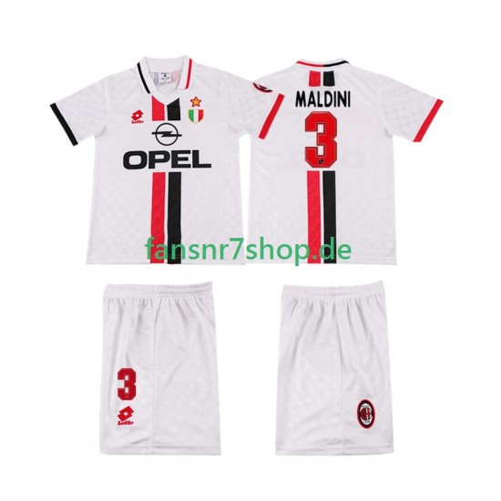 AC Mailand fußball trikot MALDINI 3 1996 1997 Kinder Auswärts Retro Kurzarm