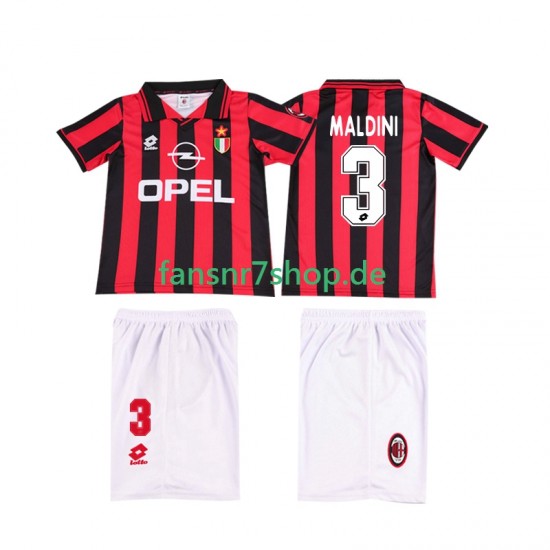 AC Mailand fußball trikot MALDINI 3 1996 1997 Kinder Heim Retro Kurzarm