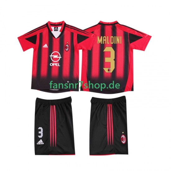 AC Mailand fußball trikot MALDINI 3 2005 Kinder Heim Retro 2004 Kurzarm