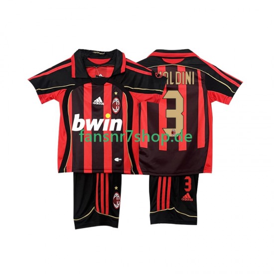 AC Mailand fußball trikot MALDINI 3 2007 Kinder Heim Retro 2006 Kurzarm