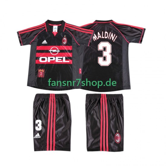 AC Mailand fußball trikot MALDINI 3 1998 Kinder Ausweich Retro 1999 Kurzarm