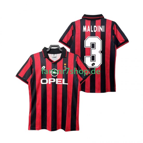 AC Mailand fußball trikot MALDINI 3 1995 1996 Herren Heim Retro Kurzarm
