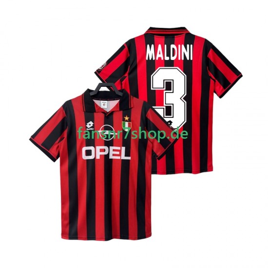 AC Mailand fußball trikot MALDINI 3 1996 1997 Herren Heim Retro Kurzarm