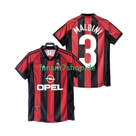 AC Mailand fußball trikot MALDINI 3 1998 Herren Heim Retro 1999 Kurzarm