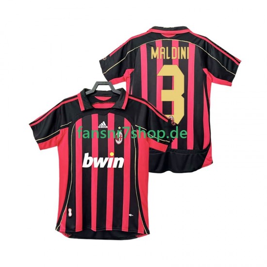 AC Mailand fußball trikot MALDINI 3 2007 Herren Heim Retro 2006 Kurzarm