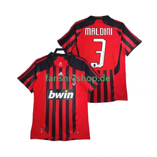 AC Mailand fußball trikot MALDINI 3 2007 Herren Heim Retro 2008 Kurzarm