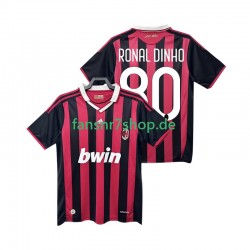 AC Mailand fußball trikot RONALDINHO 80 2009 Herren Heim Retro 2010 Kurzarm