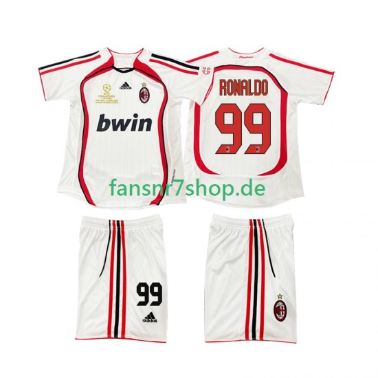 AC Mailand fußball trikot RONALDO 9 2007 Kinder Auswärts Retro 2006 Kurzarm