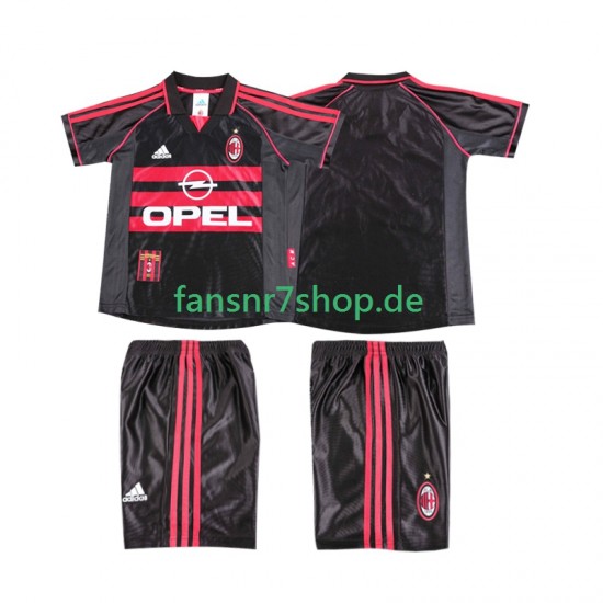 AC Mailand fußball trikot 1998 Kinder Ausweich Retro 1999 Kurzarm