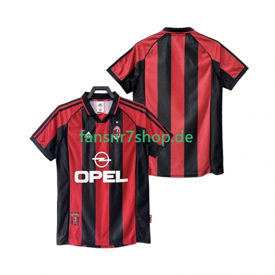 AC Mailand fußball trikot 1998 Herren Heim Retro 1999 Kurzarm