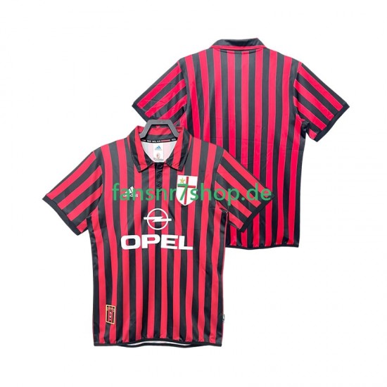 AC Mailand fußball trikot 2000 Herren Heim Retro 1999 Kurzarm