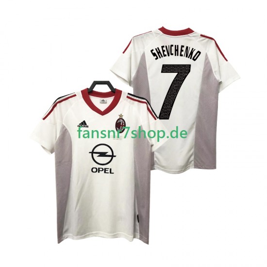 AC Mailand fußball trikot SHEVCHENKO 7 2005 Herren Auswärts Retro 2004 Kurzarm