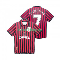 AC Mailand fußball trikot SHEVCHENKO 7 2000 Herren Heim Retro 1999 Kurzarm