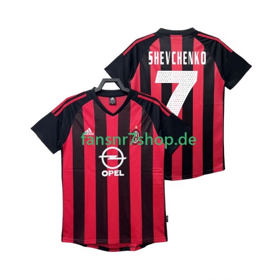 AC Mailand fußball trikot SHEVCHENKO 7 2002 2003 Herren Heim Retro Kurzarm