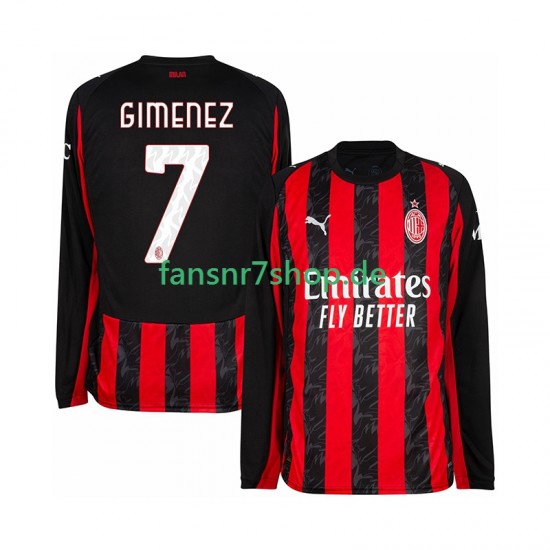 AC Mailand fußball trikot Santiago Gimenez 7 Herren Heim 2025-2026 Langarm