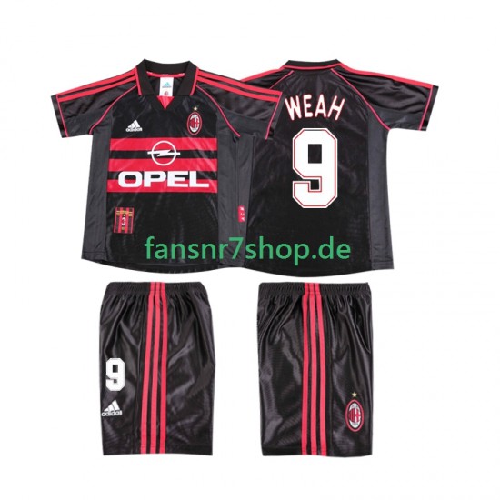 AC Mailand fußball trikot WEAH 9 1998 Kinder Ausweich Retro 1999 Kurzarm