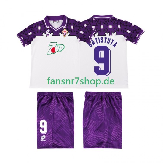 AC Florenz fußball trikot BATISTUTA 9 1992 1993 Kinder Auswärts Retro Kurzarm